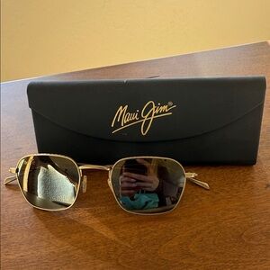 Maui Jim Gold Hexagonal Sunglasses